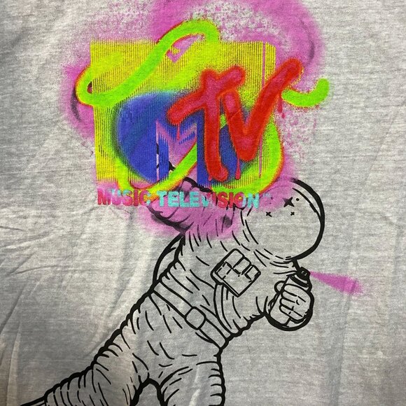 MTV Astronaut Moon Man Trophy Poster T-Shirt Large - Picture 2 of 4